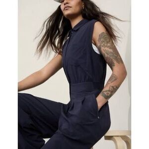 Athleta Dark Blue Sleeveless Jumpsuit